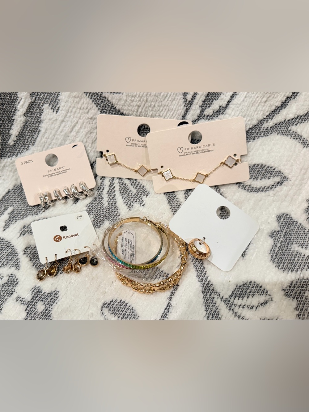 Primark Gold and Mother-of-Pearl Mixed Bracelet Set